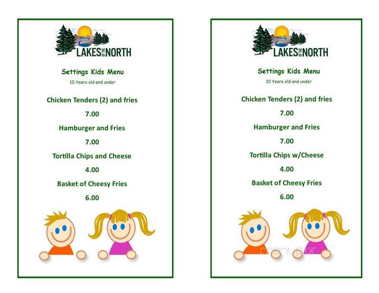 Lakes Of The North Restaurant - Mancelona, MI menu_pic