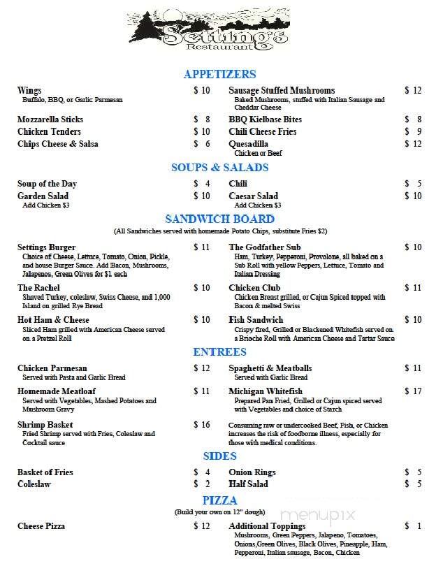 Lakes Of The North Restaurant - Mancelona, MI menu_pic
