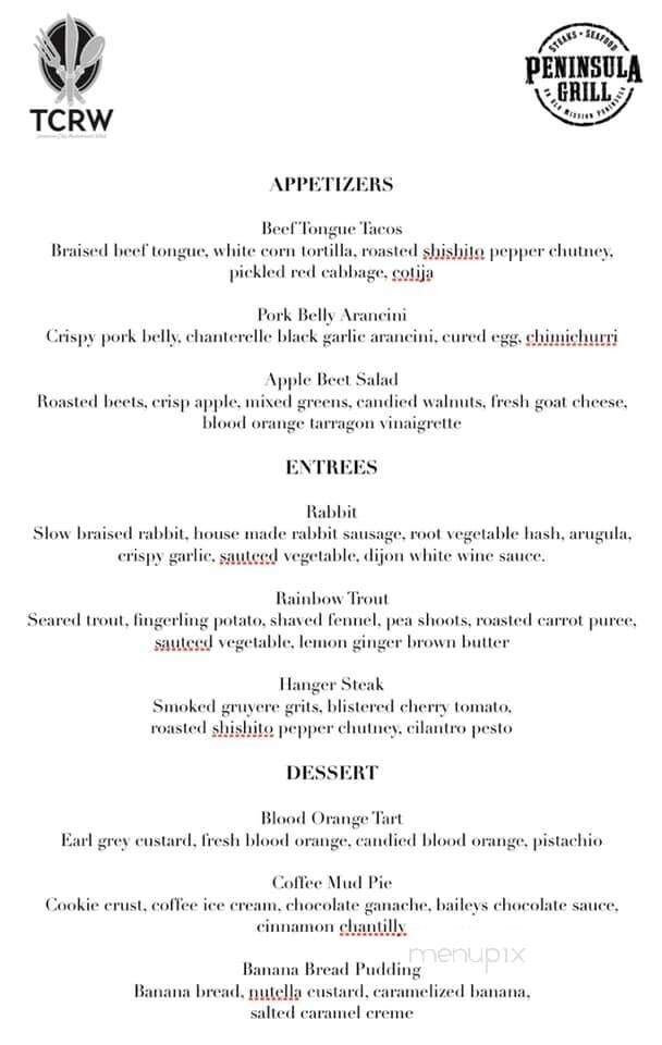 Peninsula Grill - Traverse City, MI menu_pic
