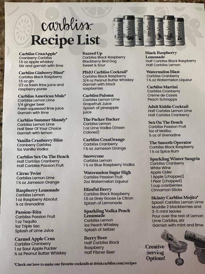 Sol Blu Lounge - Iron Mountain, MI menu_pic