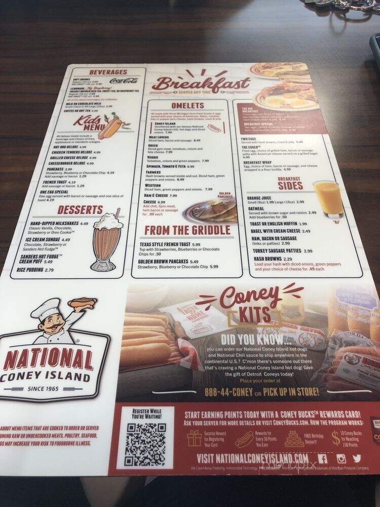 National Coney Island - Clinton Township, MI menu_pic