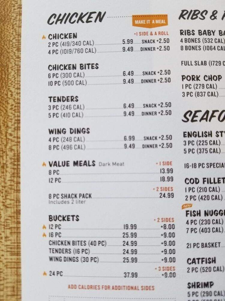 Chicken Shack Restaurant - Chesterfield, MI menu_pic