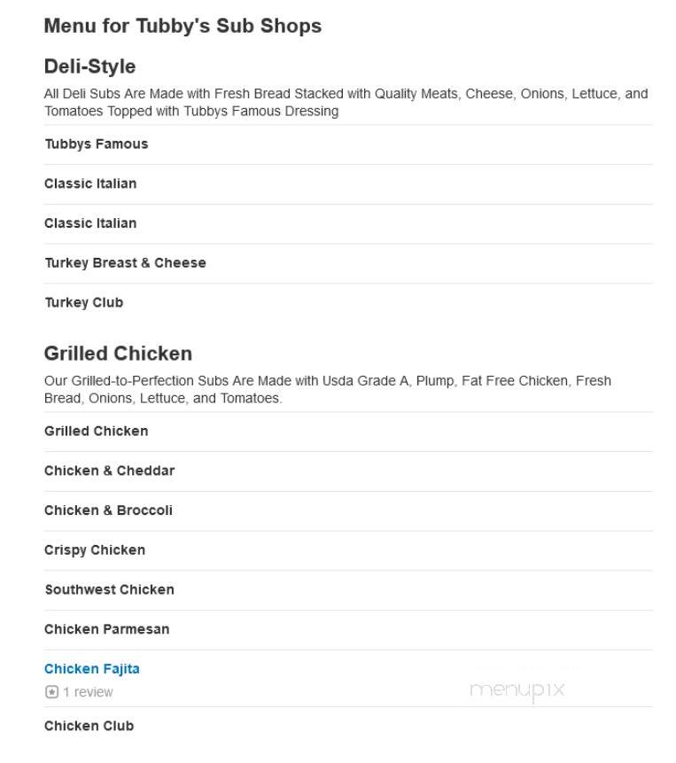 Tubby's Grilled Submarines - Chesterfield, MI menu_pic