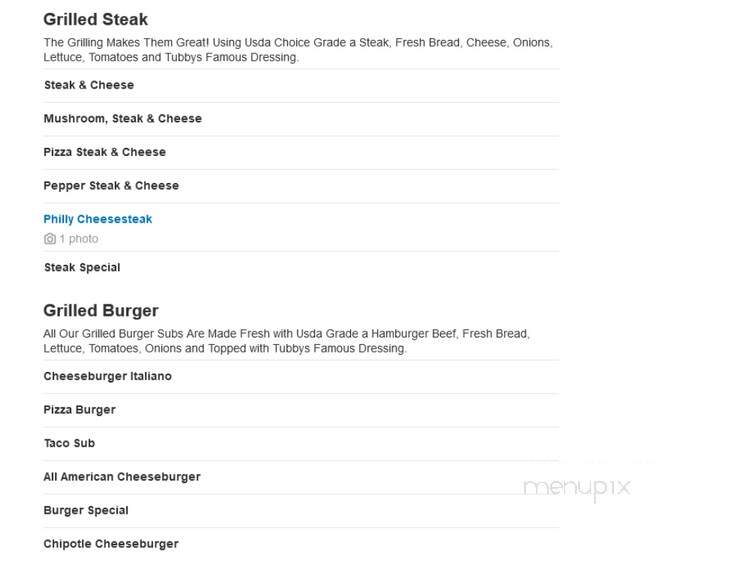 Tubby's Grilled Submarines - Chesterfield, MI menu_pic