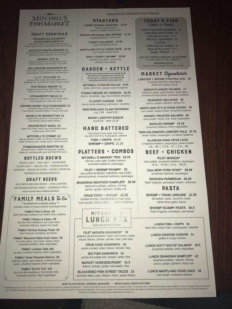 Mitchell's Fish Market - Livonia, MI menu_pic