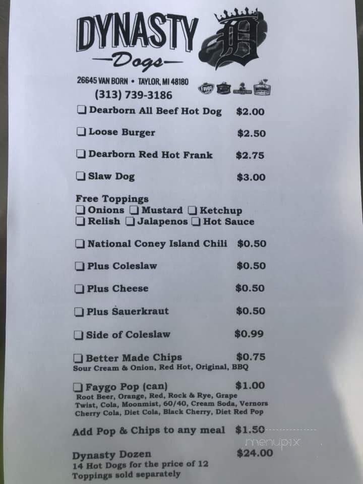 Dynasty Restaurant - Taylor, MI menu_pic
