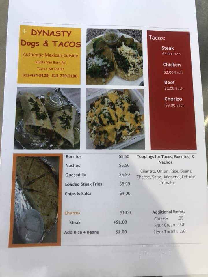 Dynasty Restaurant - Taylor, MI menu_pic