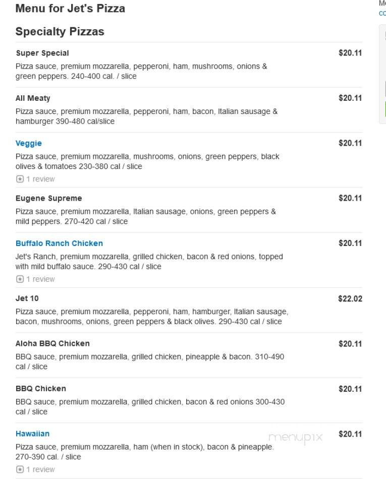 Jet's Pizza - West Bloomfield, MI menu_pic