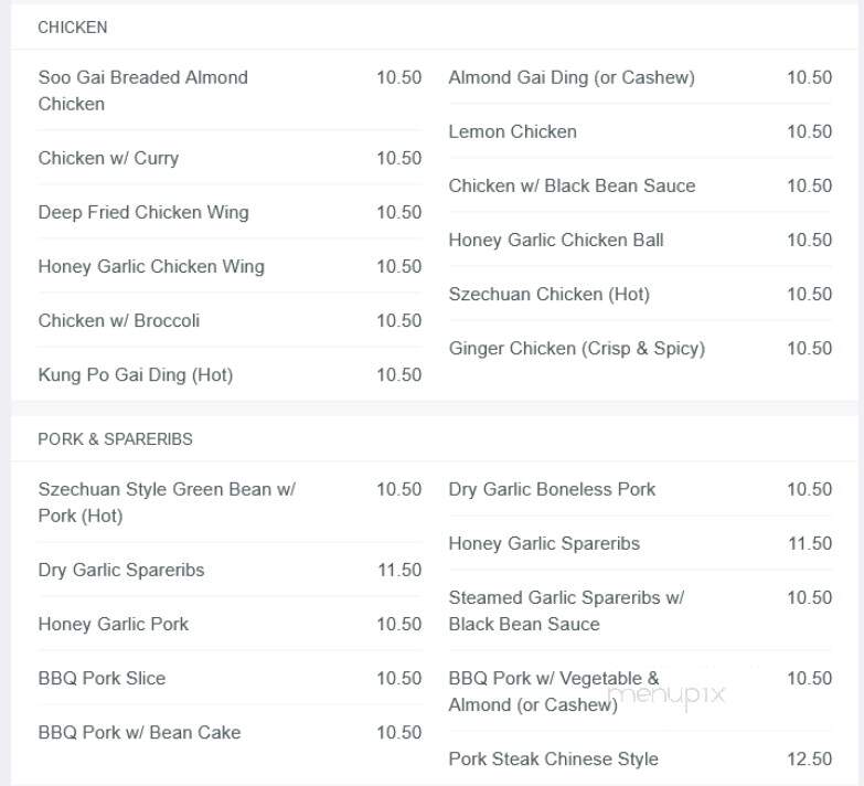King's Kitchen - Maple Ridge, BC menu_pic