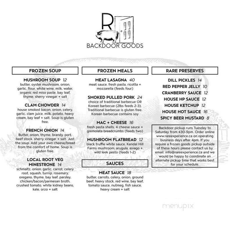 Rare - Peterborough, ON menu_pic