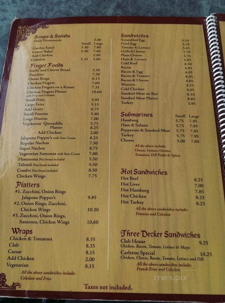 The Carleton - Ottawa, ON menu_pic