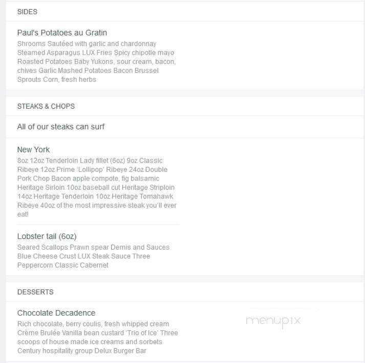 Century Grill & Bar - Edmonton, AB menu_pic