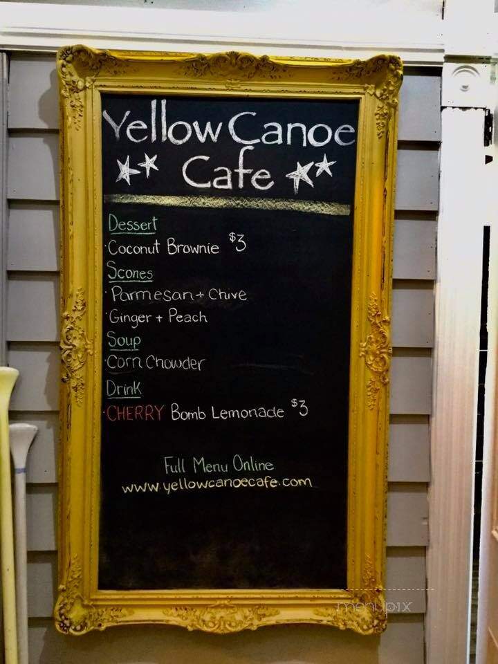 Yellow Canoe Cafe - Merrickville-Wolford, ON menu_pic