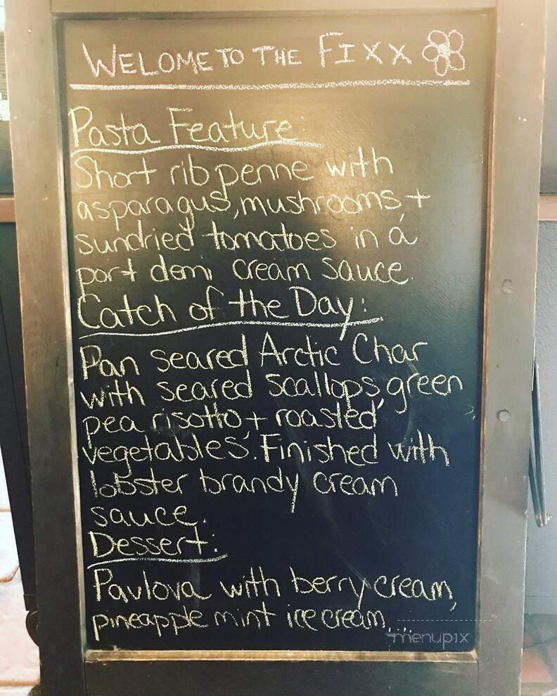 The Fixx Cafe & Pasta Bar - Kelowna, BC menu_pic