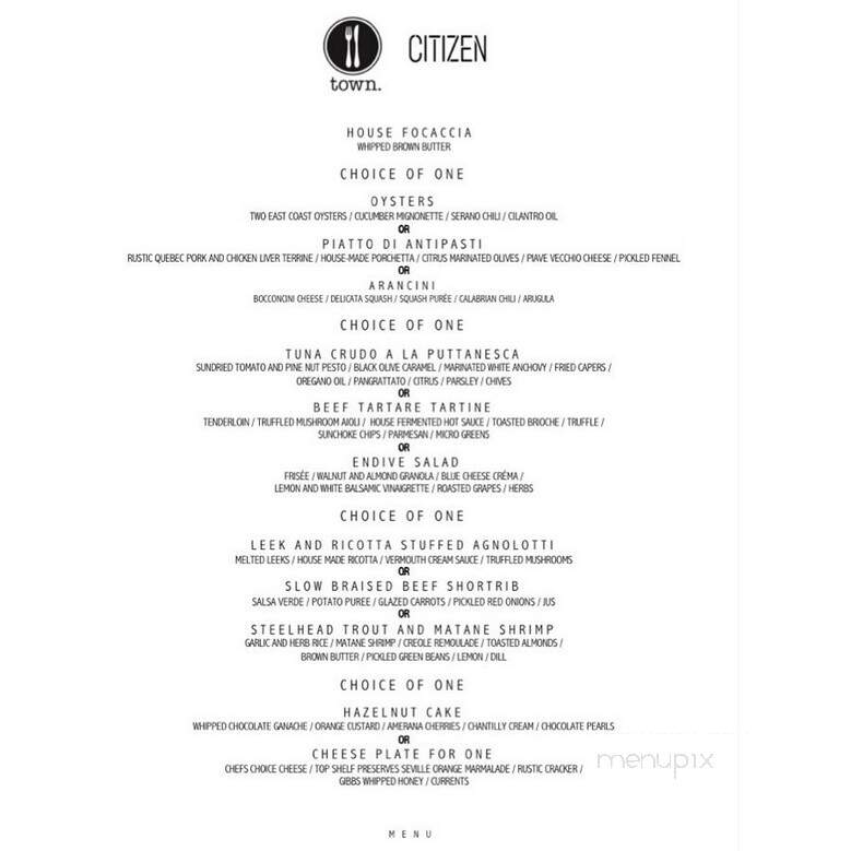 Town - Ottawa, ON menu_pic