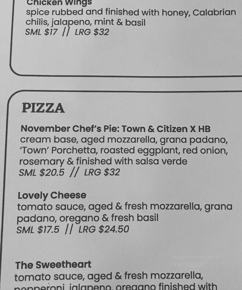 Town - Ottawa, ON menu_pic