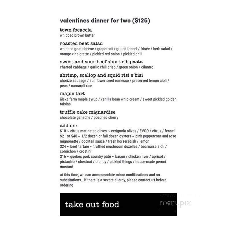 Town - Ottawa, ON menu_pic