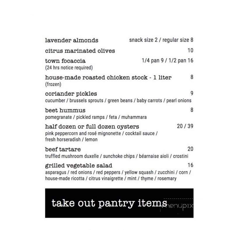 Town - Ottawa, ON menu_pic