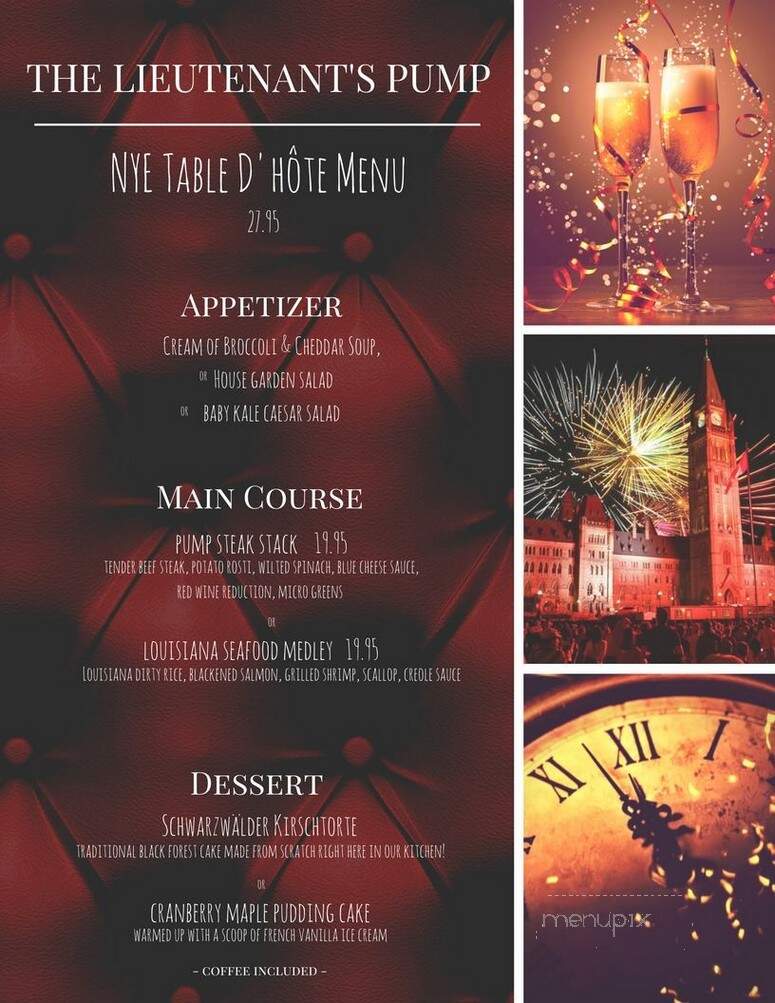Lieutenant's Pump - Ottawa, ON menu_pic