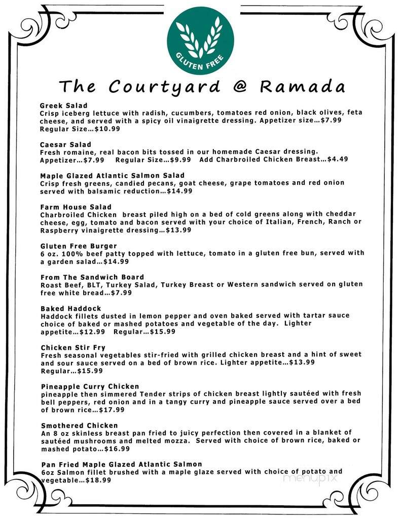 Courtyard at Ramada - Fredericton, NB menu_pic