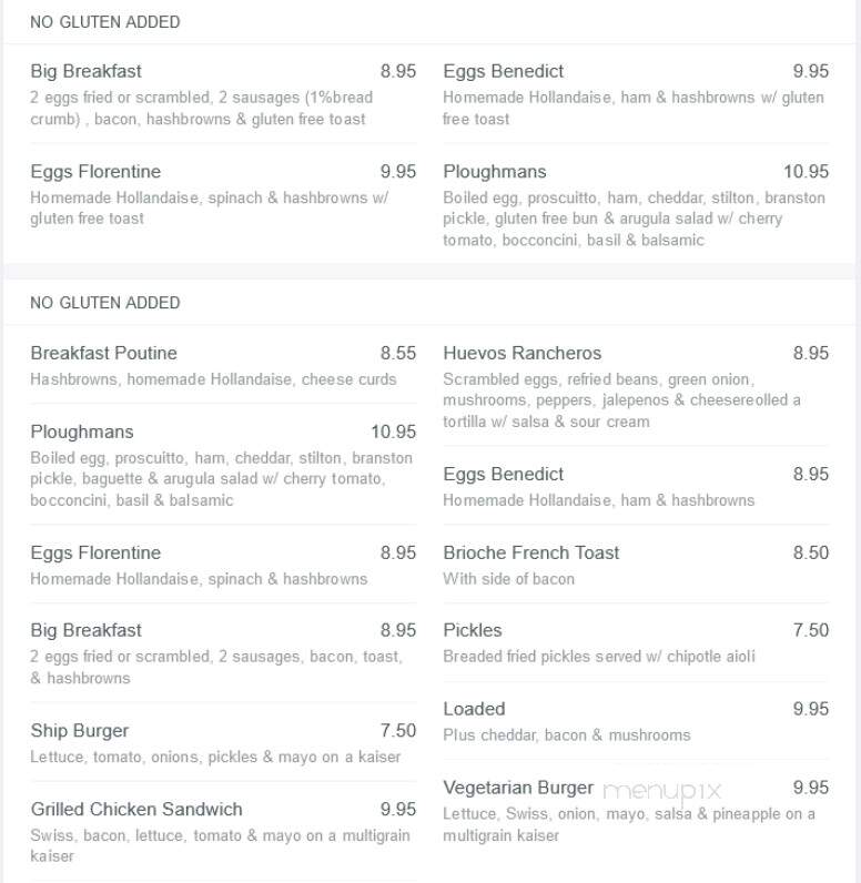 Ship & Anchor Pub - Calgary, AB menu_pic