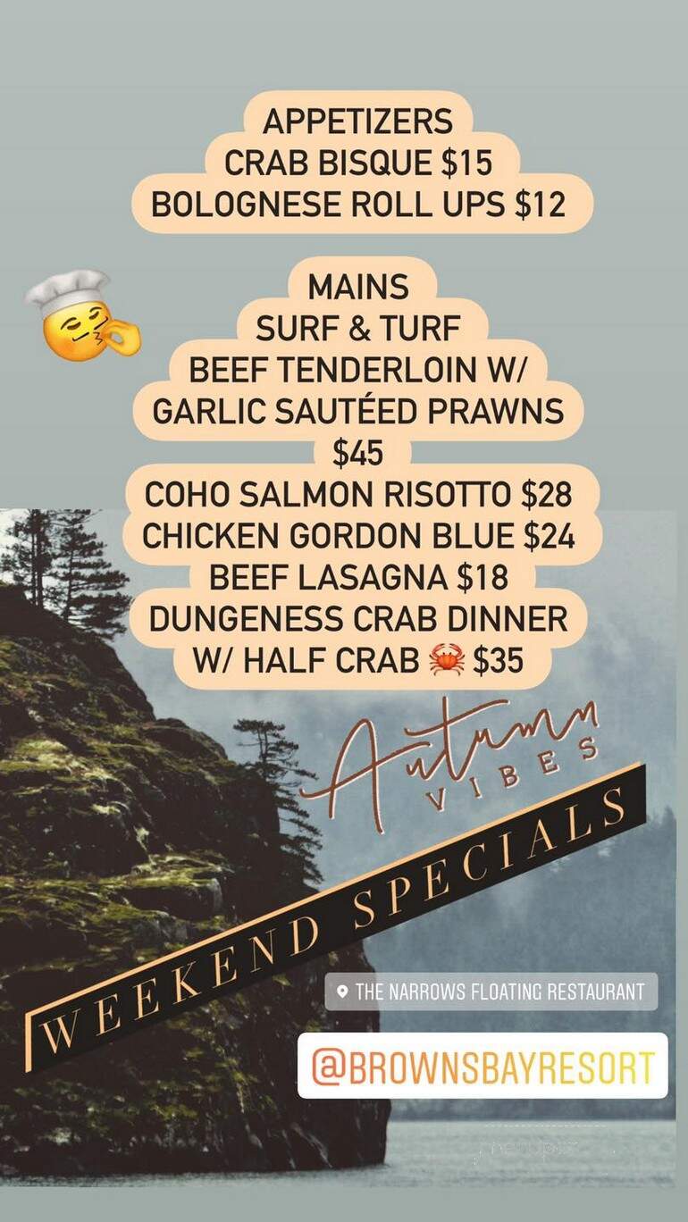 Brown's Bay Restaurant - Campbell River, BC menu_pic