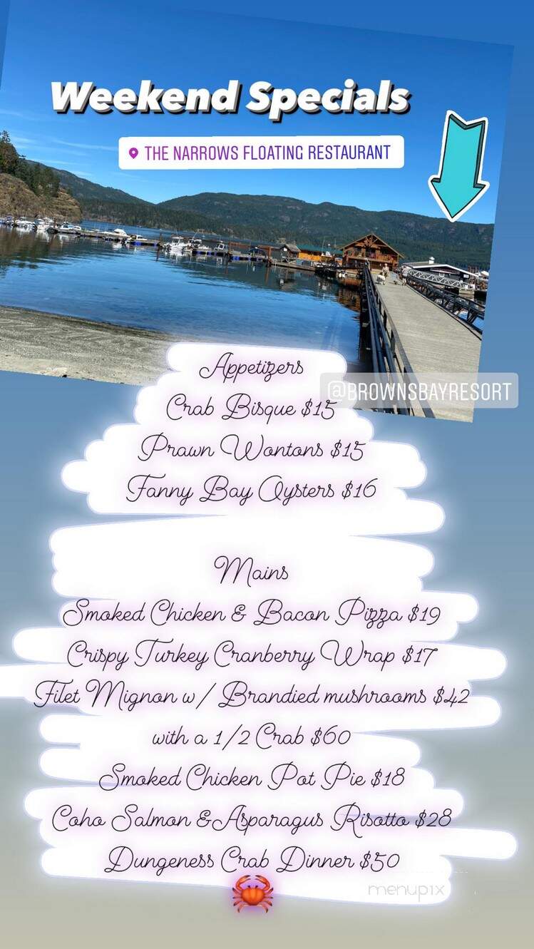 Brown's Bay Restaurant - Campbell River, BC menu_pic