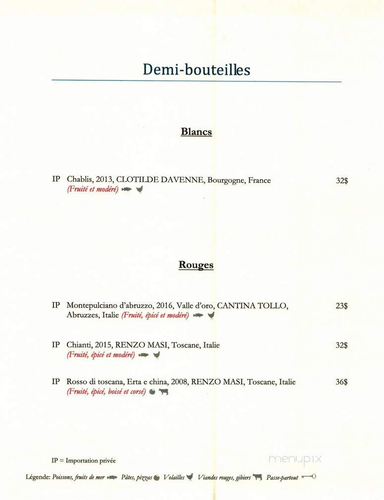 Le Reggiano - Sainte-Martine, QC menu_pic