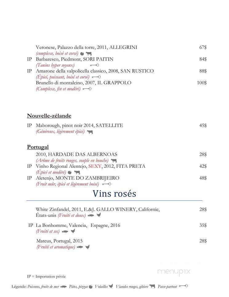 Le Reggiano - Sainte-Martine, QC menu_pic