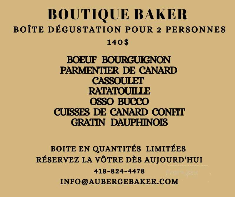 Baker's Inn Restaurant - Chateau-Richer, QC menu_pic