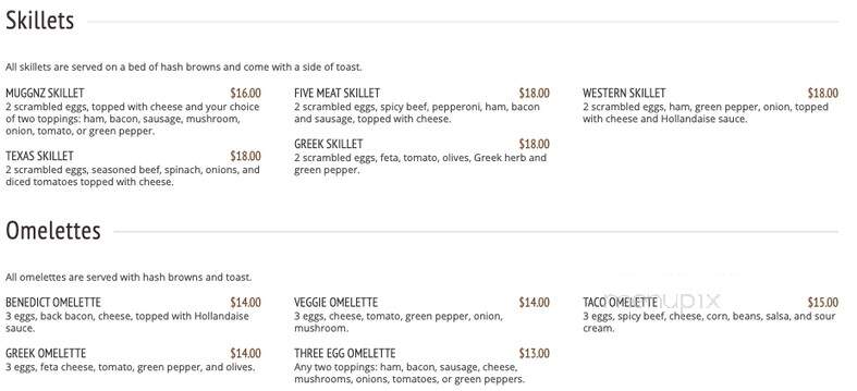 Muggn'Z Family Restaurant - Edmonton, AB menu_pic