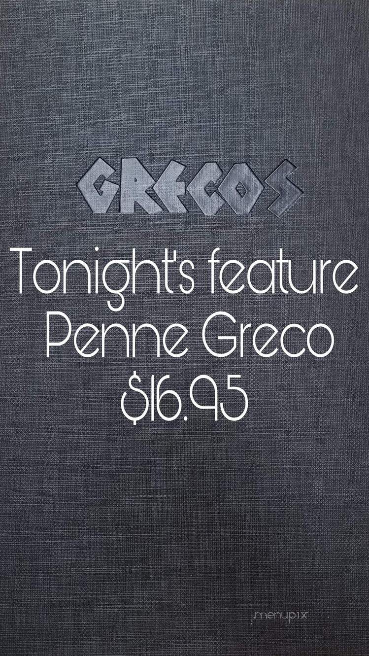 Grecos Grill & Wine Bar - Kingston, ON menu_pic