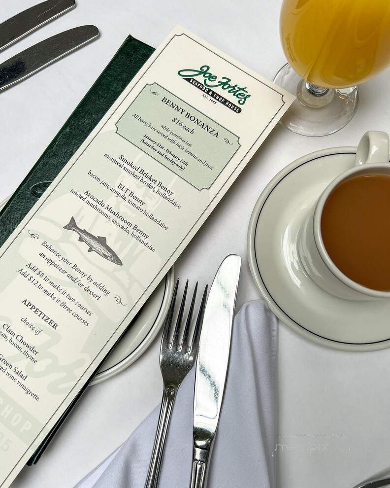 Joe Fortes Seafood & Chop House - Vancouver, BC menu_pic
