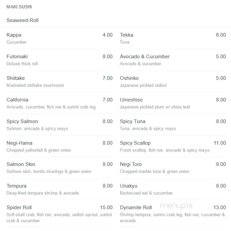 Yamato Japanese Restaurant - Toronto, ON menu_pic
