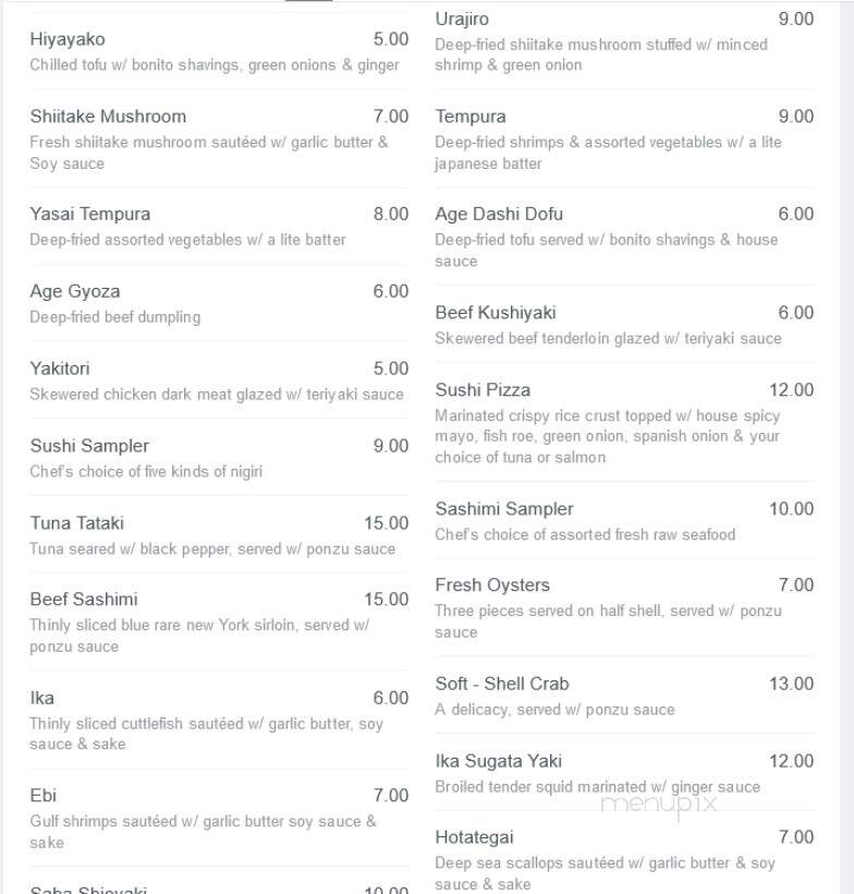 Yamato Japanese Restaurant - Toronto, ON menu_pic