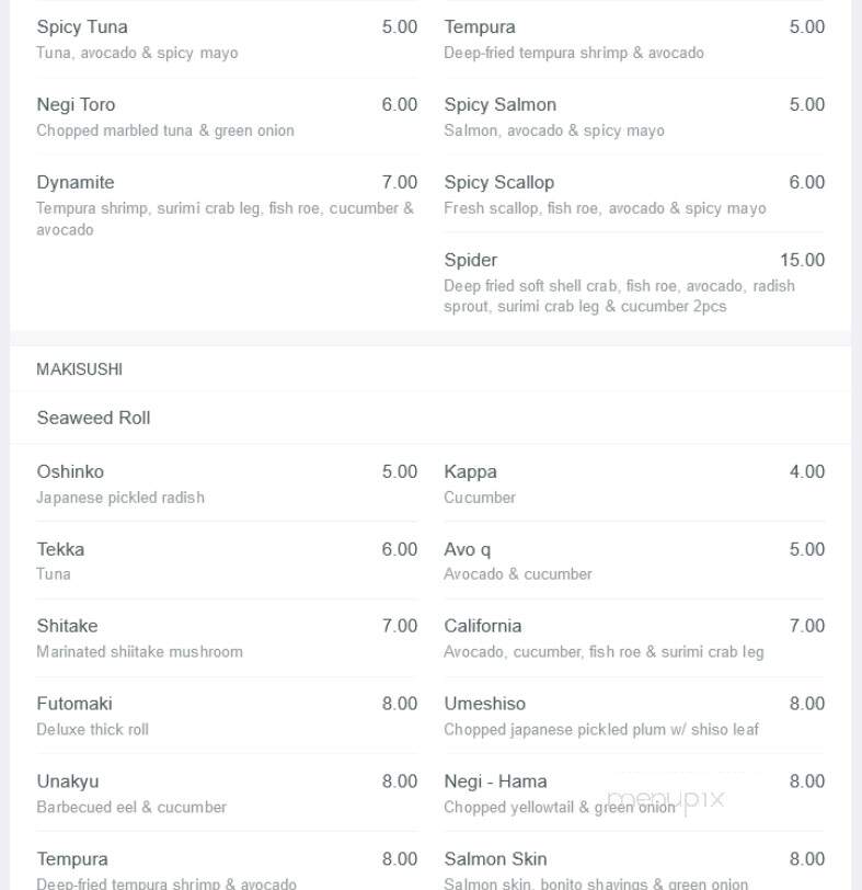 Yamato Japanese Restaurant - Toronto, ON menu_pic