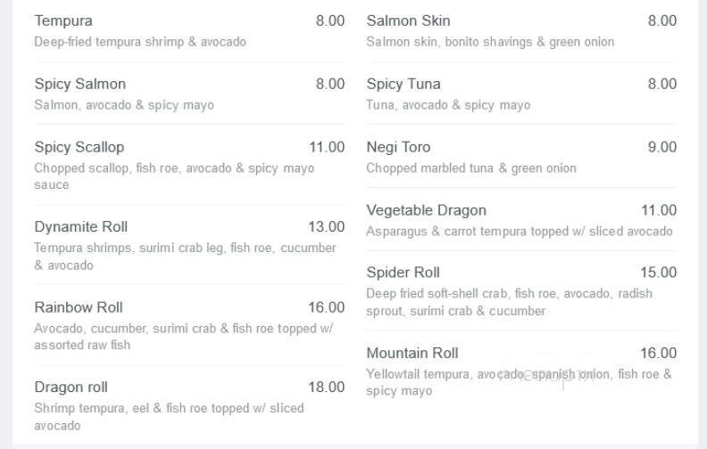 Yamato Japanese Restaurant - Toronto, ON menu_pic