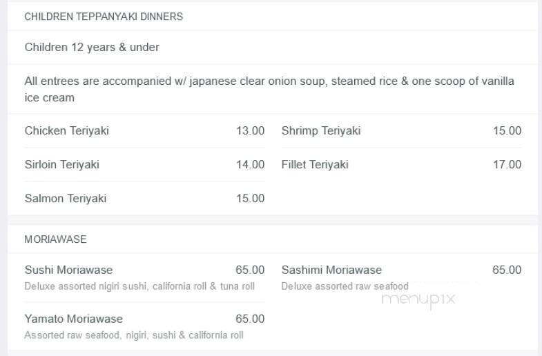 Yamato Japanese Restaurant - Toronto, ON menu_pic