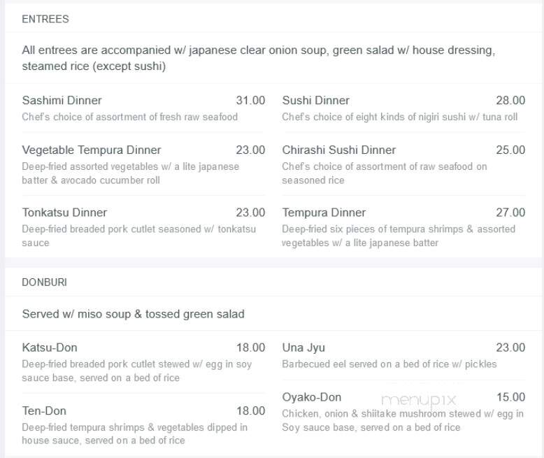 Yamato Japanese Restaurant - Toronto, ON menu_pic