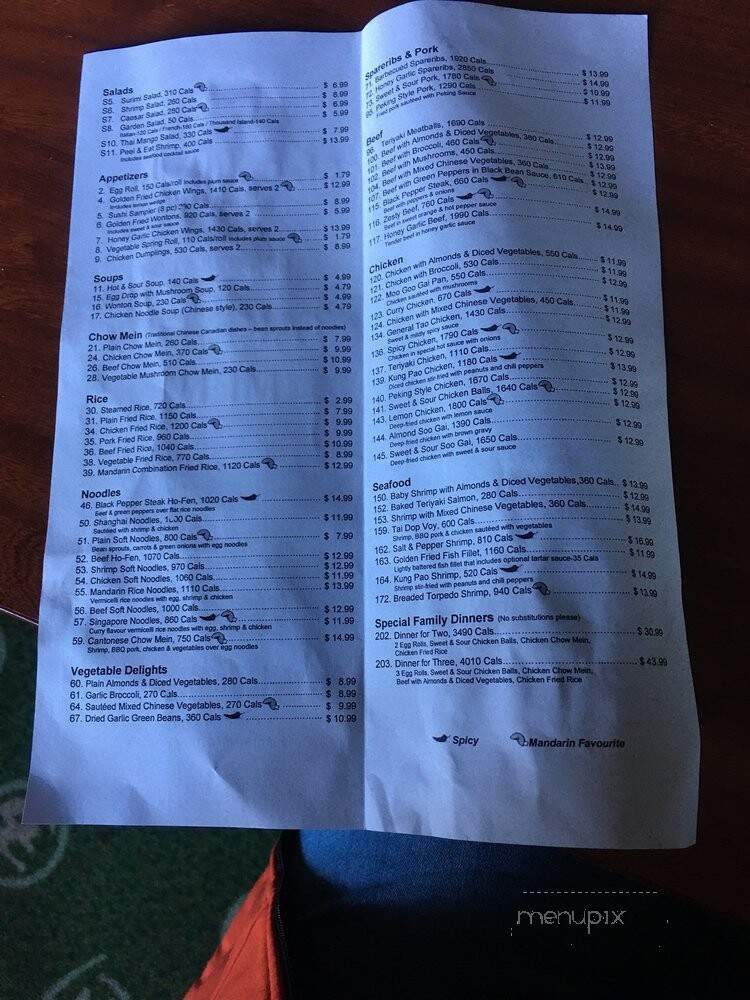 Mandarin Restaurant - Saint Catharines, ON menu_pic