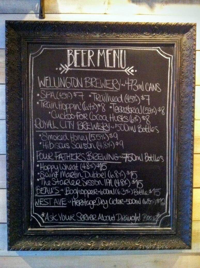 Carden Street Cafe - Guelph, ON menu_pic