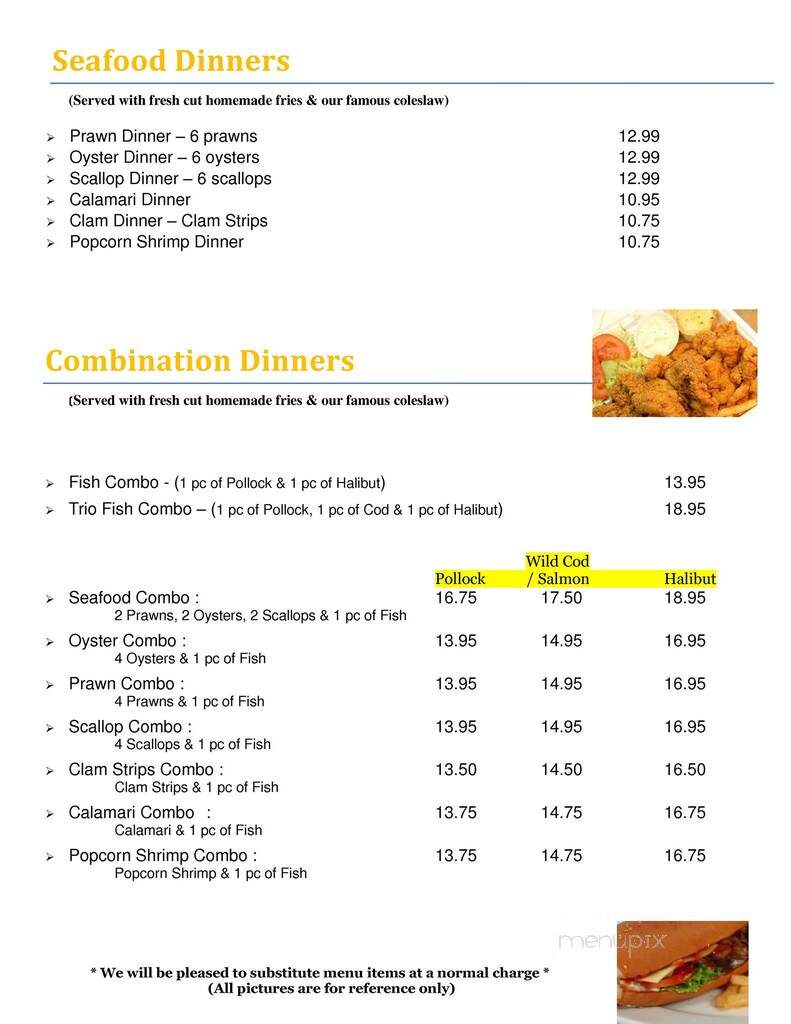 Austin Fish & Chips - Maple Ridge, BC menu_pic