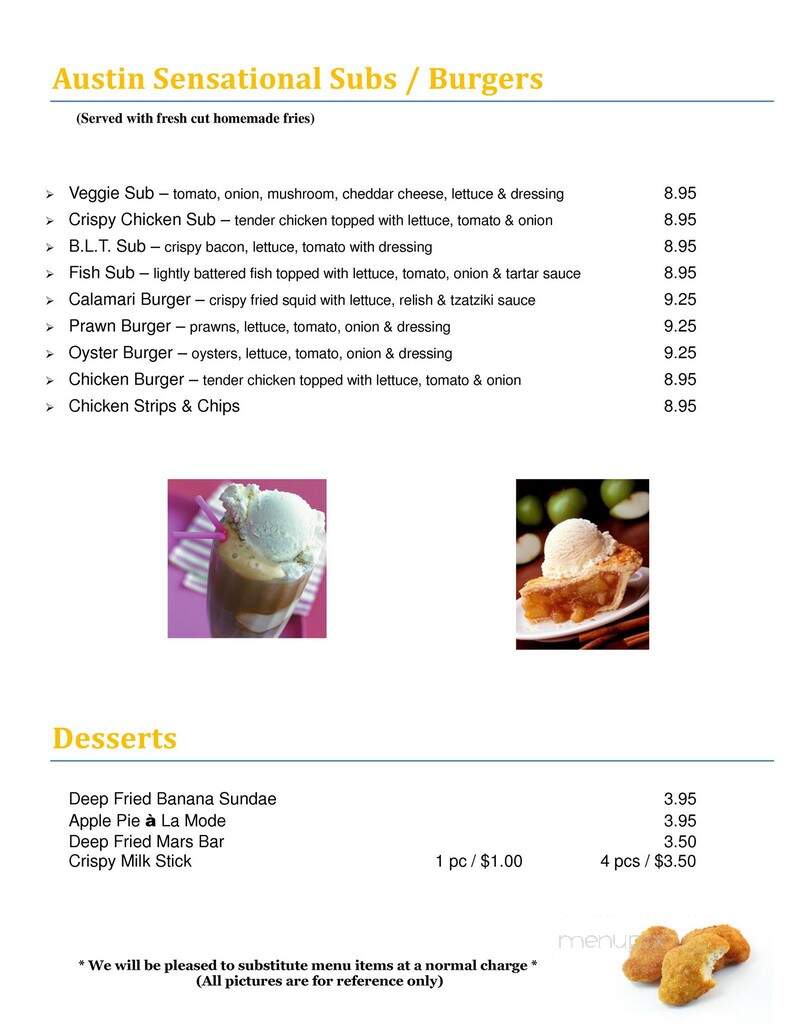 Austin Fish & Chips - Maple Ridge, BC menu_pic