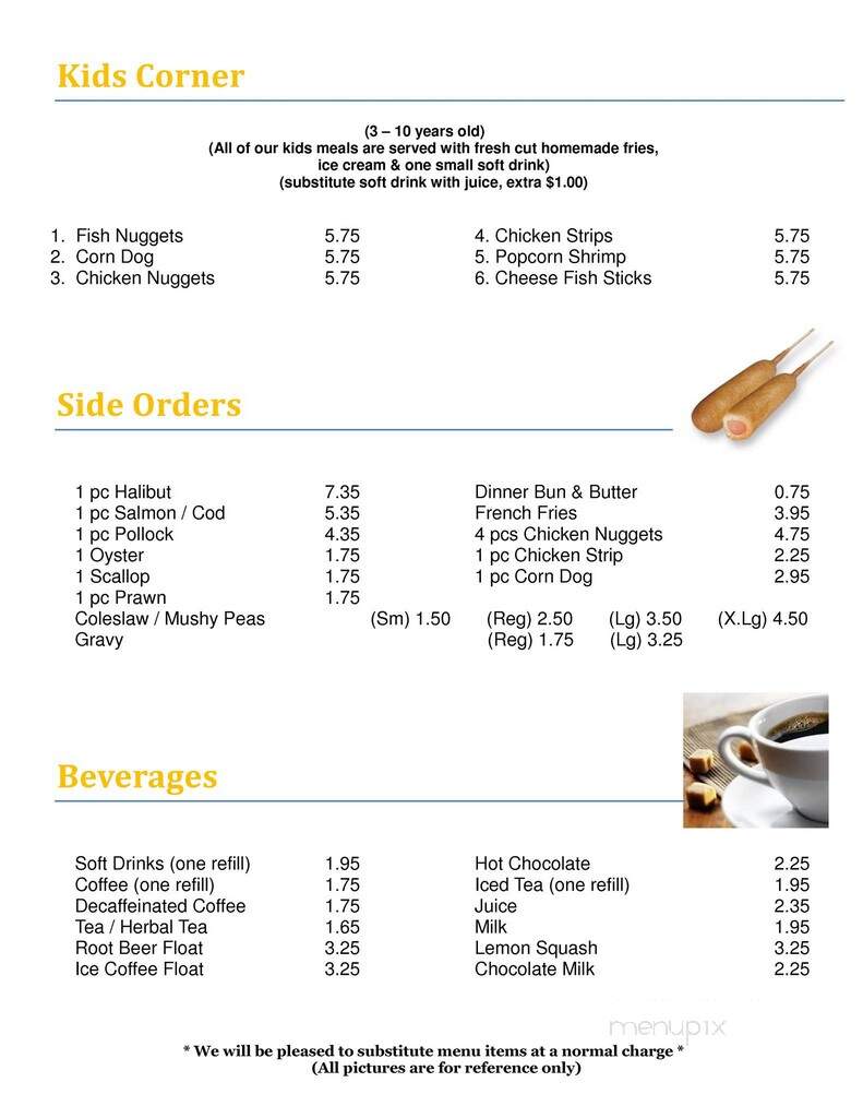 Austin Fish & Chips - Maple Ridge, BC menu_pic