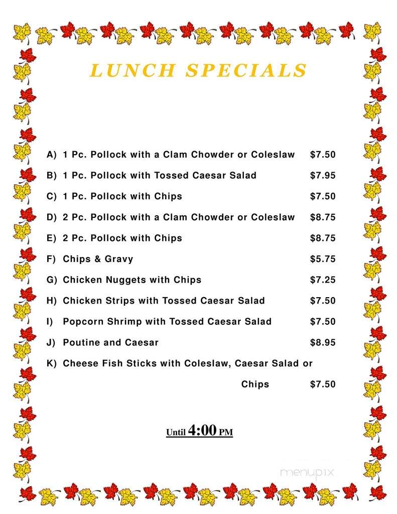 Austin Fish & Chips - Maple Ridge, BC menu_pic