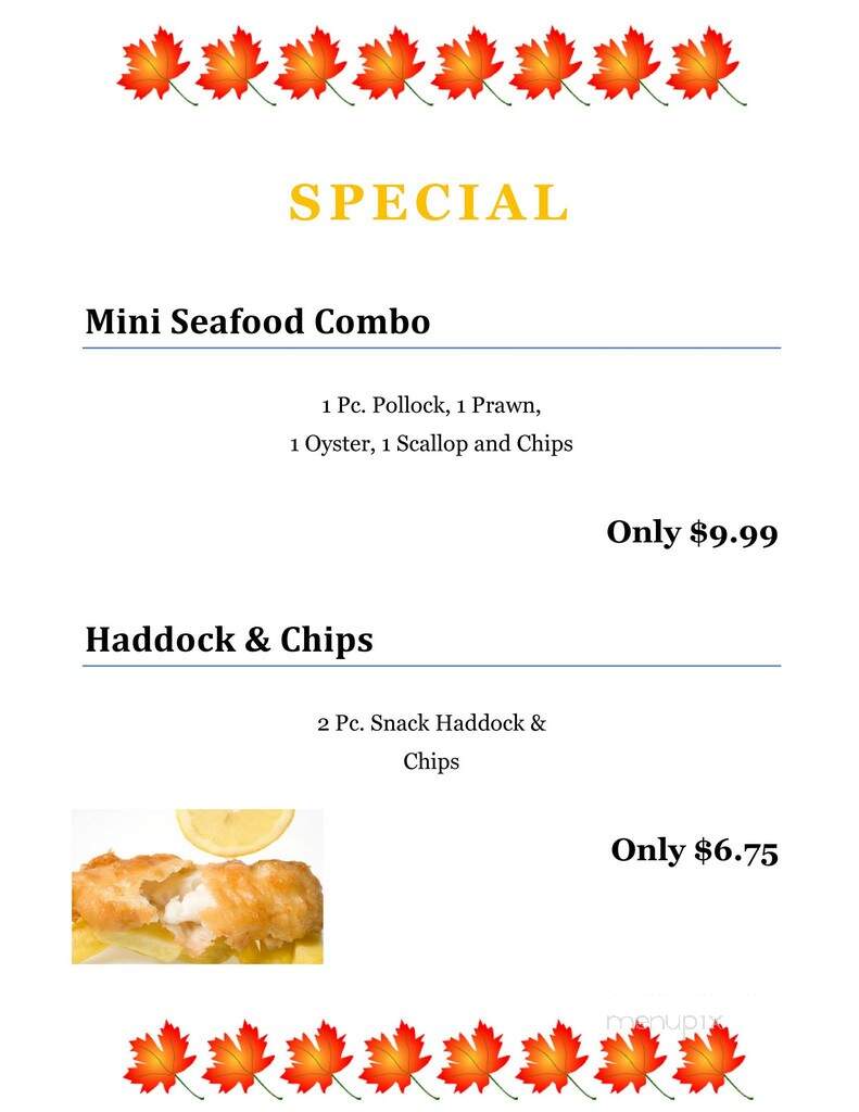 Austin Fish & Chips - Maple Ridge, BC menu_pic