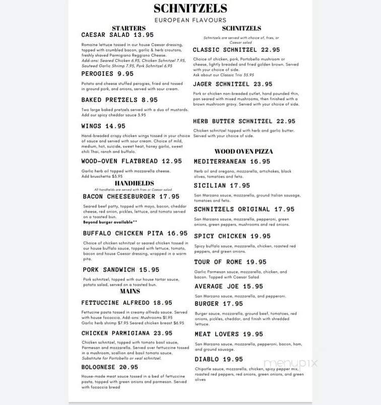 Schnitzels European Flavours - Cornwall, ON menu_pic