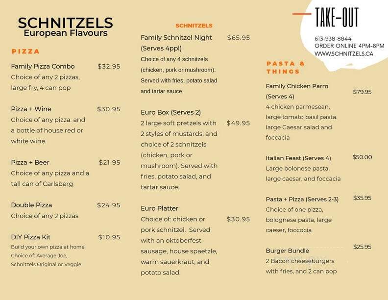 Schnitzels European Flavours - Cornwall, ON menu_pic