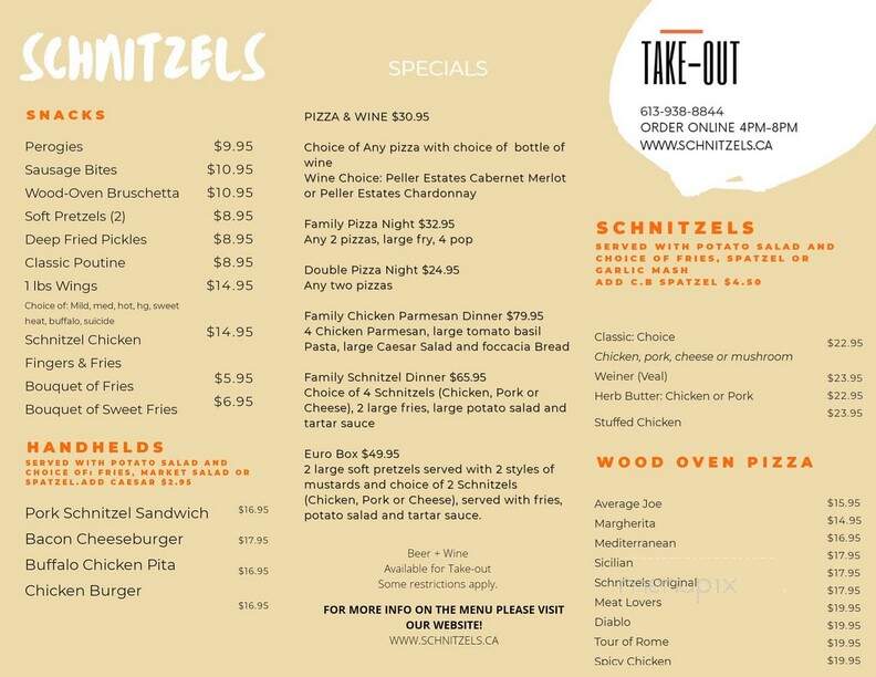 Schnitzels European Flavours - Cornwall, ON menu_pic