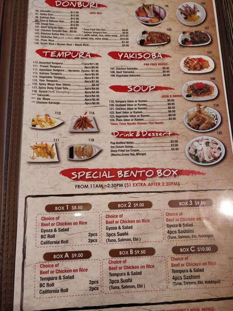 Sushi King House - Vancouver, BC menu_pic